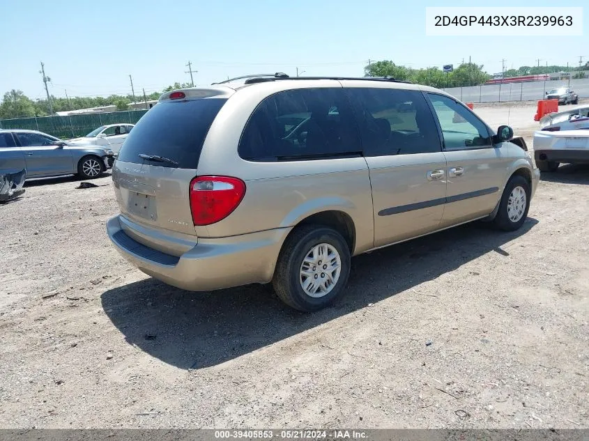 2003 Dodge Grand Caravan Sport VIN: 2D4GP443X3R239963 Lot: 39405853