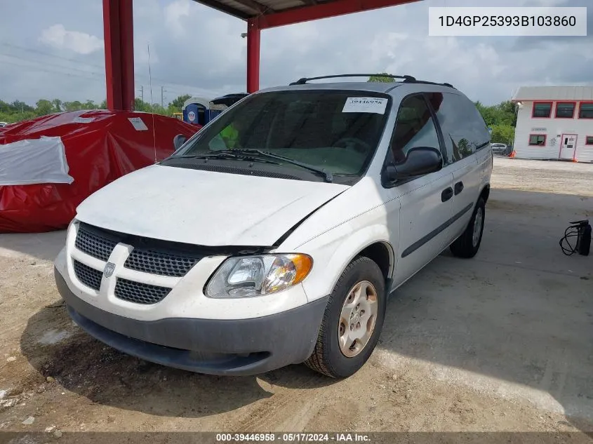 2003 Dodge Caravan Se VIN: 1D4GP25393B103860 Lot: 39446958