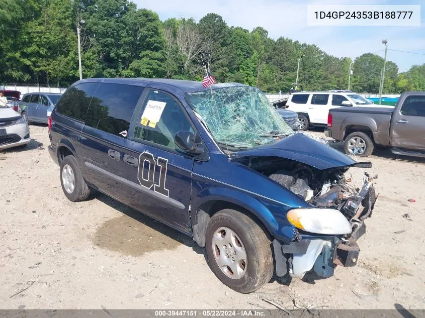 2003 Dodge Grand Caravan Se VIN: 1D4GP24353B188777 Lot: 39447151