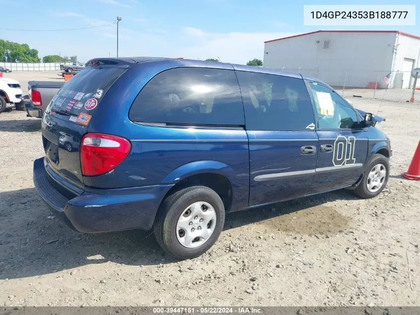 2003 Dodge Grand Caravan Se VIN: 1D4GP24353B188777 Lot: 39447151