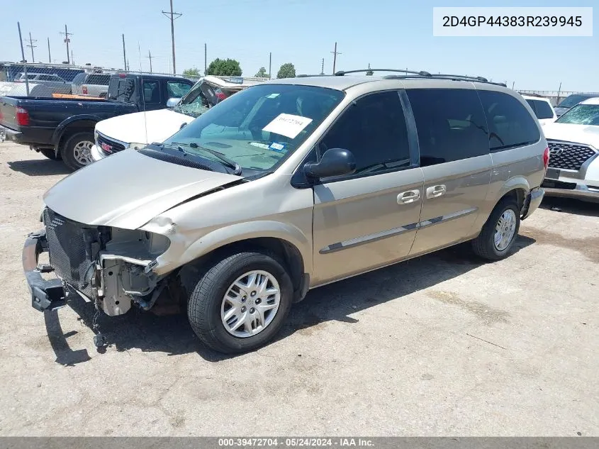 2003 Dodge Grand Caravan Sport VIN: 2D4GP44383R239945 Lot: 39472704