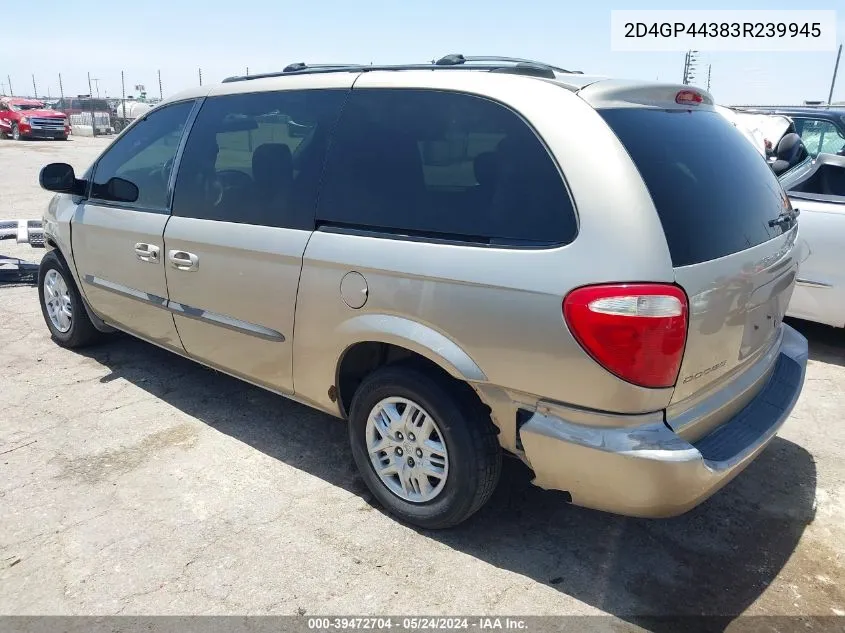 2003 Dodge Grand Caravan Sport VIN: 2D4GP44383R239945 Lot: 39472704