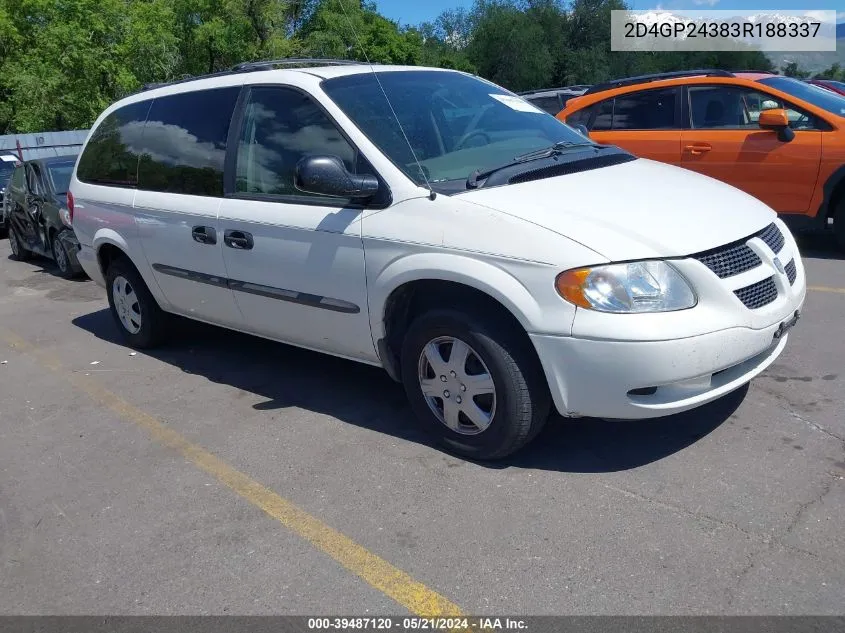 2003 Dodge Grand Caravan Se VIN: 2D4GP24383R188337 Lot: 39487120