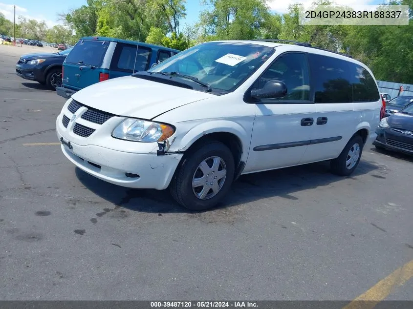 2003 Dodge Grand Caravan Se VIN: 2D4GP24383R188337 Lot: 39487120