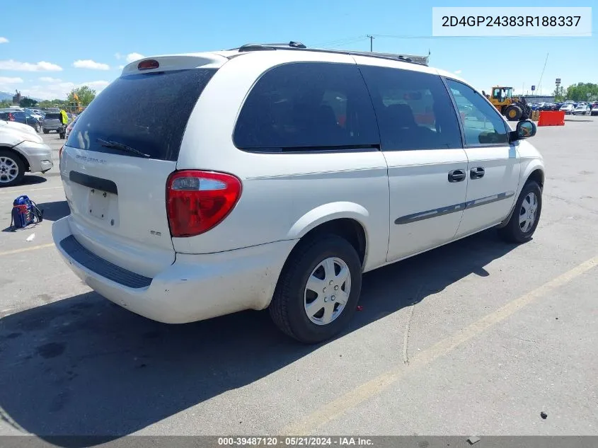 2003 Dodge Grand Caravan Se VIN: 2D4GP24383R188337 Lot: 39487120