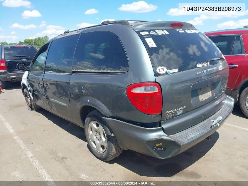 2003 Dodge Grand Caravan Se VIN: 1D4GP24383B208973 Lot: 39532544