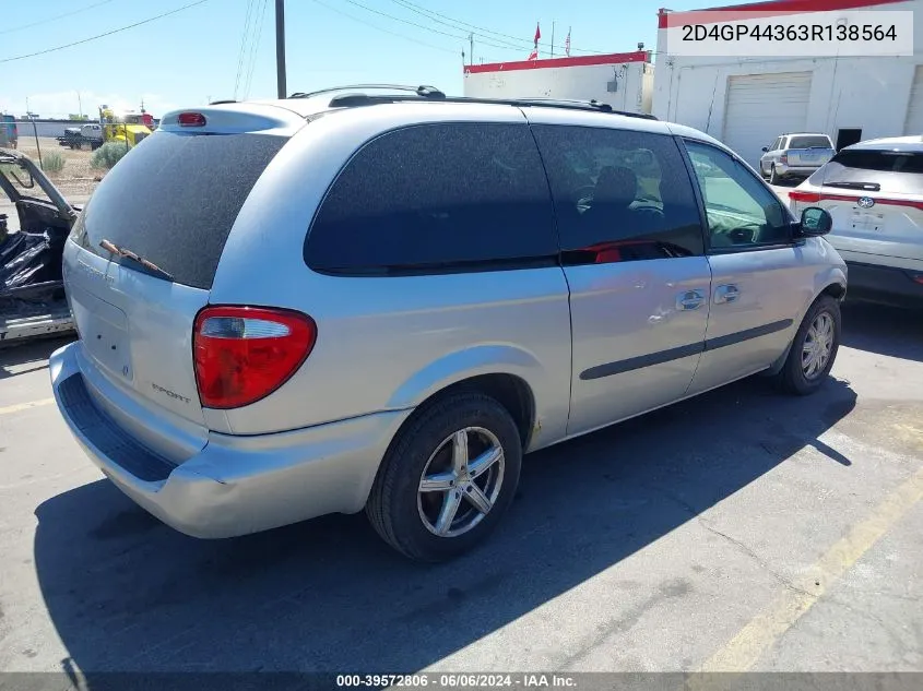 2D4GP44363R138564 2003 Dodge Grand Caravan Sport