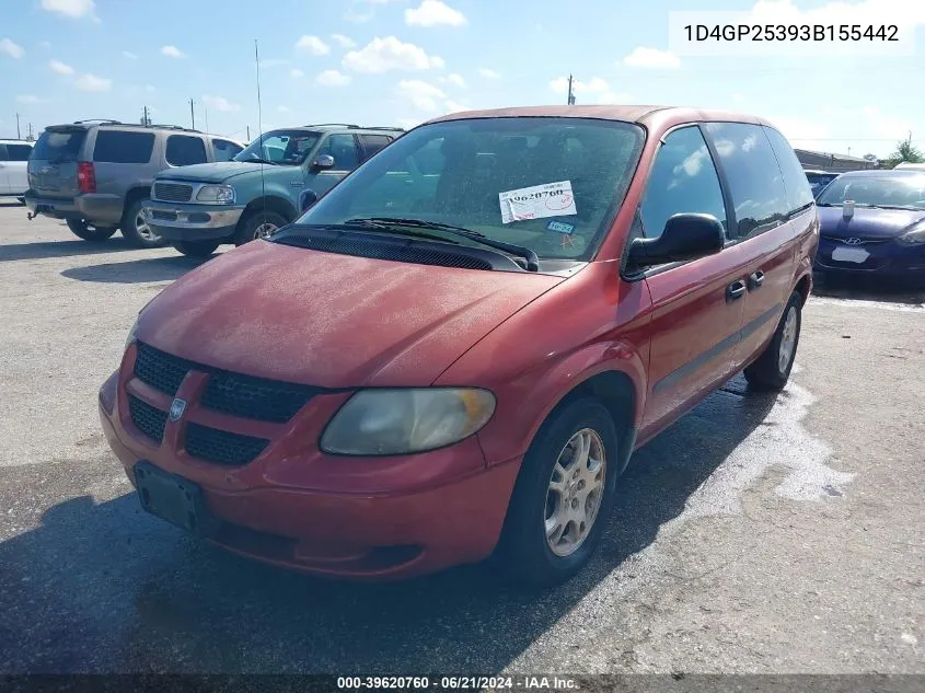 2003 Dodge Caravan Se VIN: 1D4GP25393B155442 Lot: 39620760