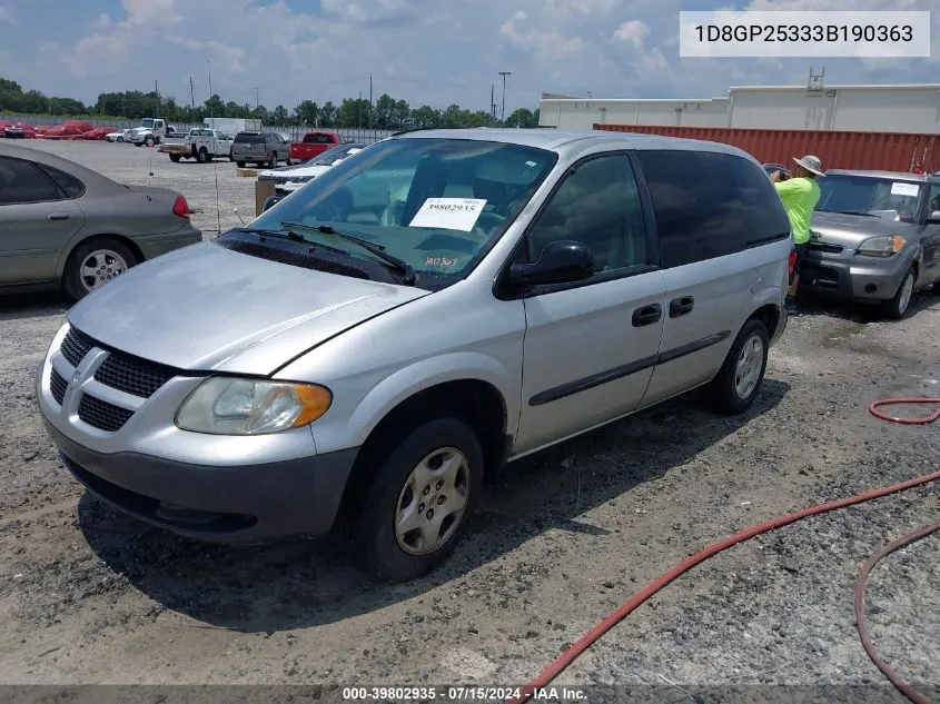 2003 Dodge Caravan Se VIN: 1D8GP25333B190363 Lot: 39802935