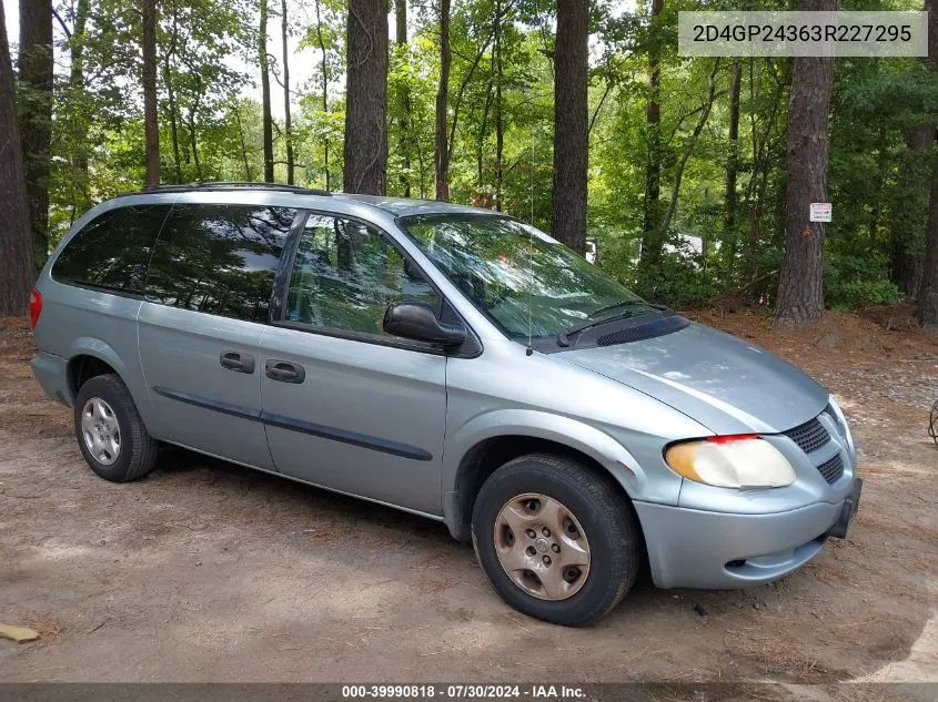 2003 Dodge Grand Caravan Se VIN: 2D4GP24363R227295 Lot: 39990818