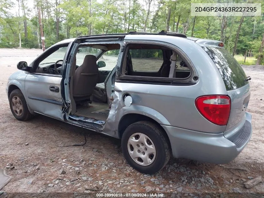 2003 Dodge Grand Caravan Se VIN: 2D4GP24363R227295 Lot: 39990818