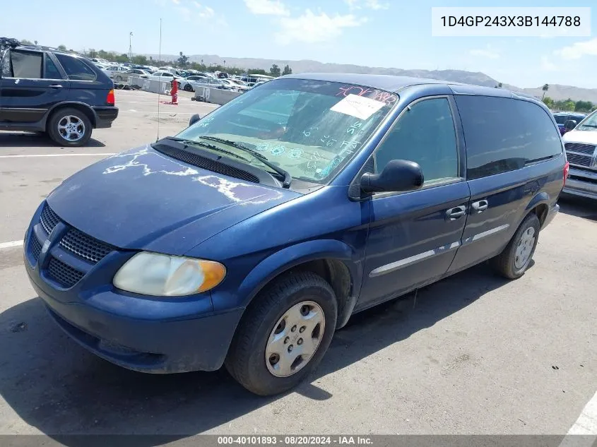 1D4GP243X3B144788 2003 Dodge Grand Caravan Se