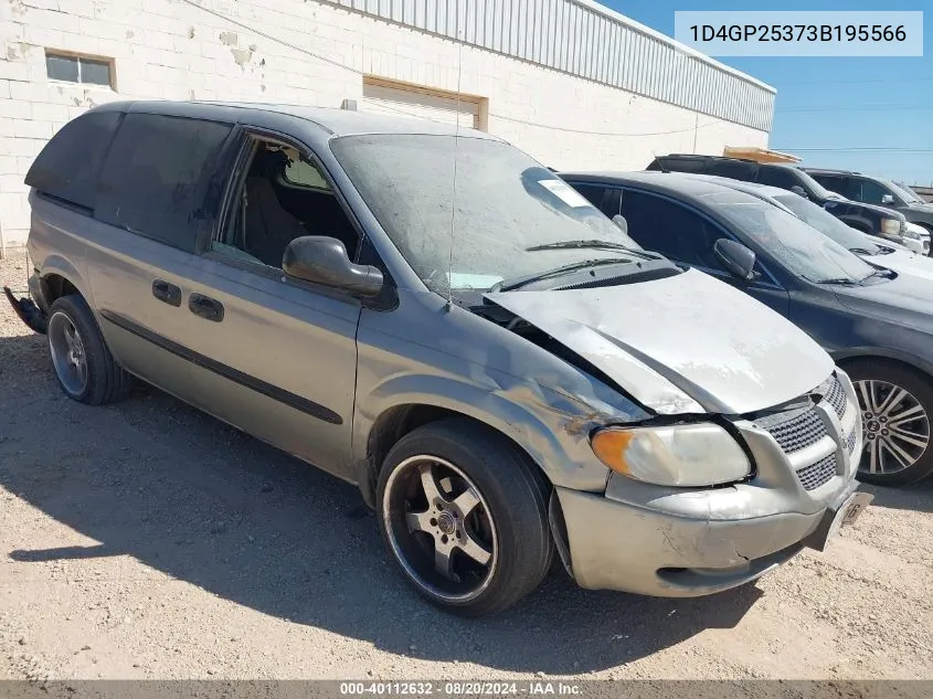 2003 Dodge Caravan Se VIN: 1D4GP25373B195566 Lot: 40112632