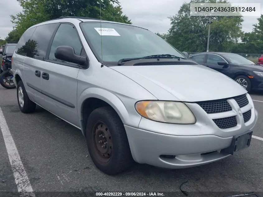 2003 Dodge Grand Caravan Se VIN: 1D4GP24363B112484 Lot: 40292229