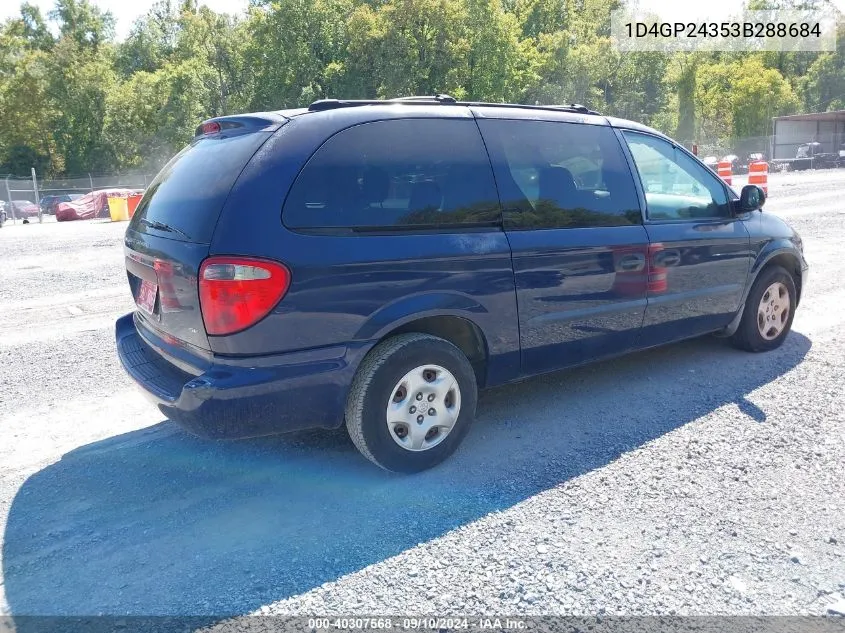 2003 Dodge Grand Caravan Se VIN: 1D4GP24353B288684 Lot: 40307568