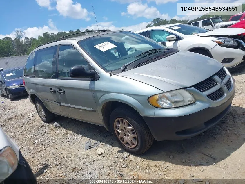 2004 Dodge Caravan Se VIN: 1D4GP25B64B534651 Lot: 39416973