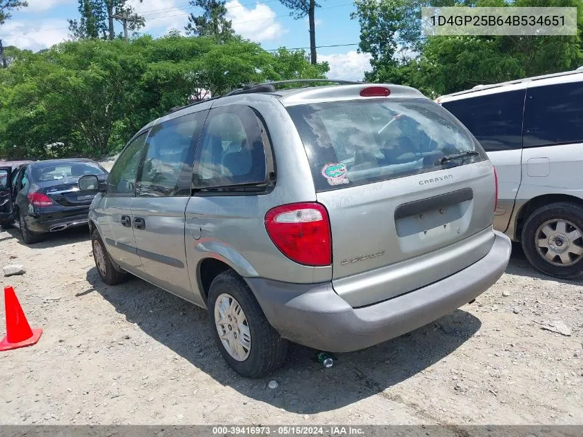 2004 Dodge Caravan Se VIN: 1D4GP25B64B534651 Lot: 39416973