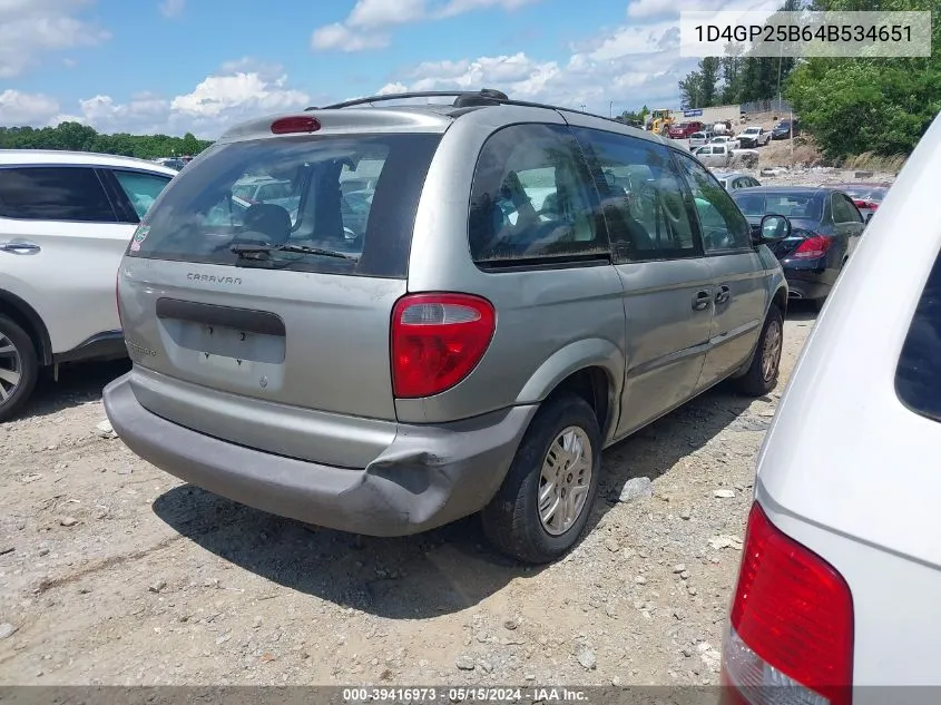 2004 Dodge Caravan Se VIN: 1D4GP25B64B534651 Lot: 39416973