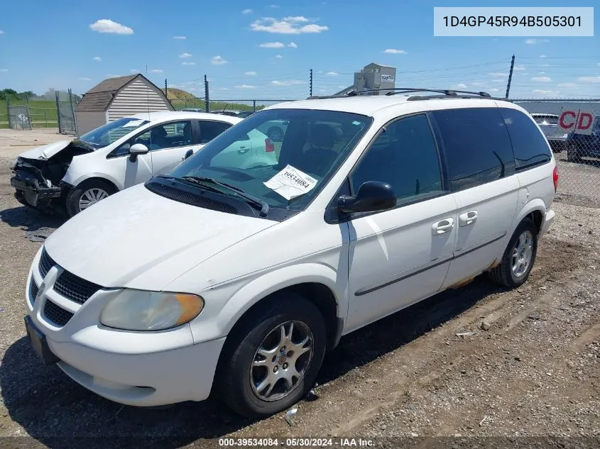 2004 Dodge Caravan Sxt VIN: 1D4GP45R94B505301 Lot: 39534084