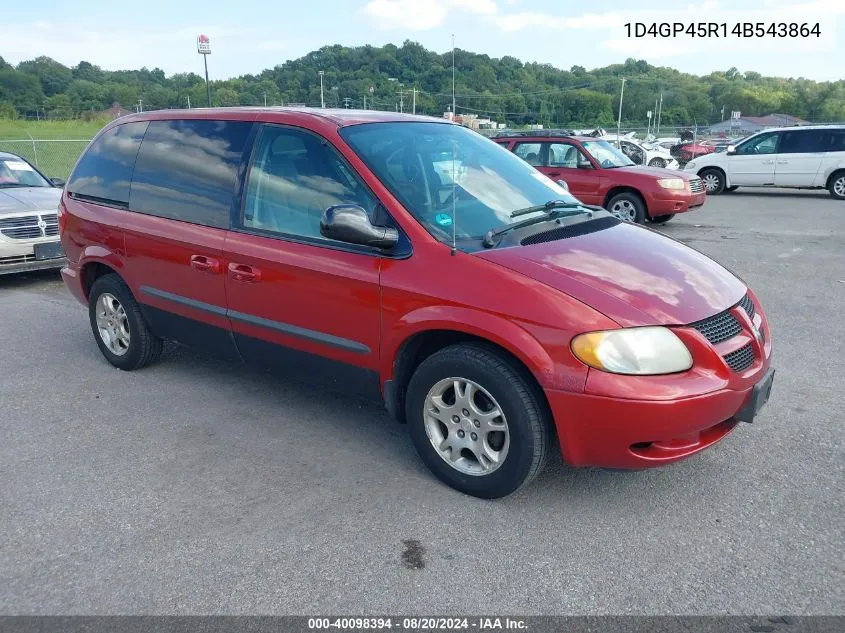 2004 Dodge Caravan Sxt VIN: 1D4GP45R14B543864 Lot: 40098394