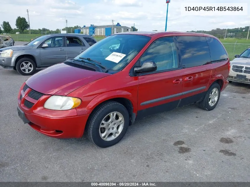 2004 Dodge Caravan Sxt VIN: 1D4GP45R14B543864 Lot: 40098394