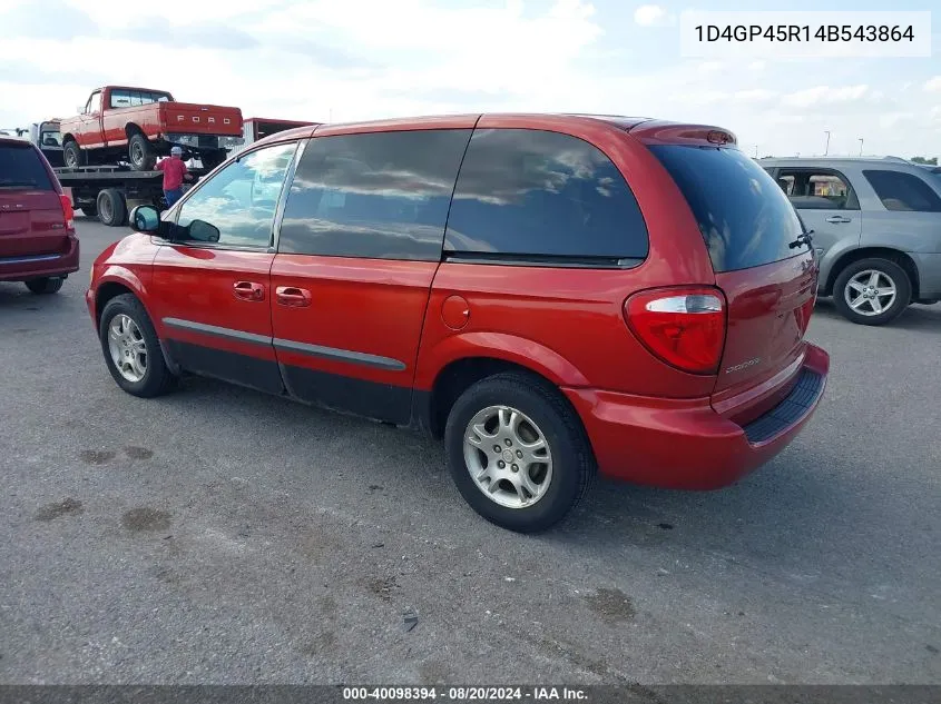 2004 Dodge Caravan Sxt VIN: 1D4GP45R14B543864 Lot: 40098394