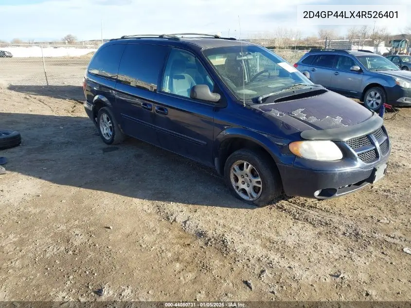 2004 Dodge Grand Caravan Sxt VIN: 2D4GP44LX4R526401 Lot: 44080731