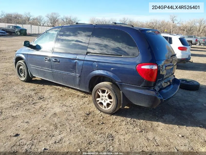 2004 Dodge Grand Caravan Sxt VIN: 2D4GP44LX4R526401 Lot: 44080731
