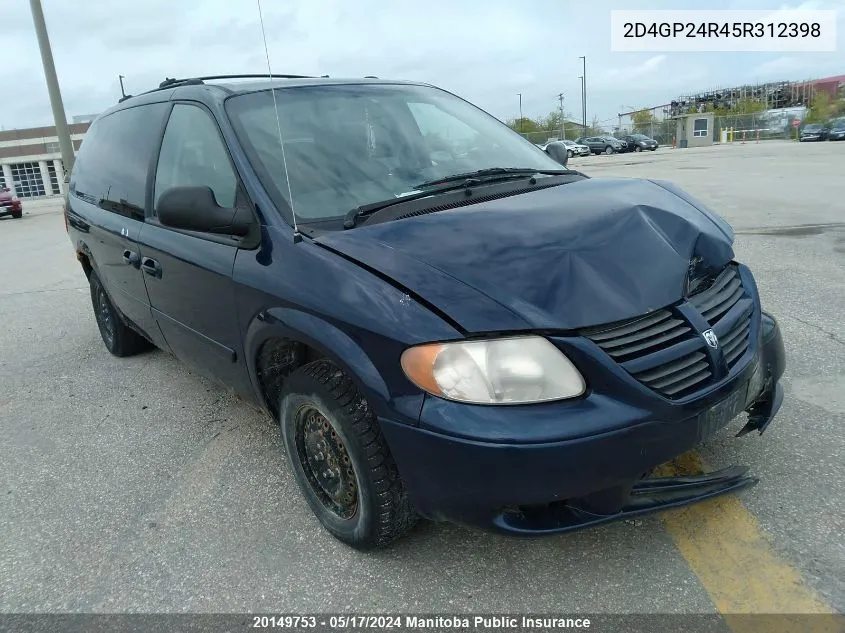 2D4GP24R45R312398 2005 Dodge Grand Caravan Se