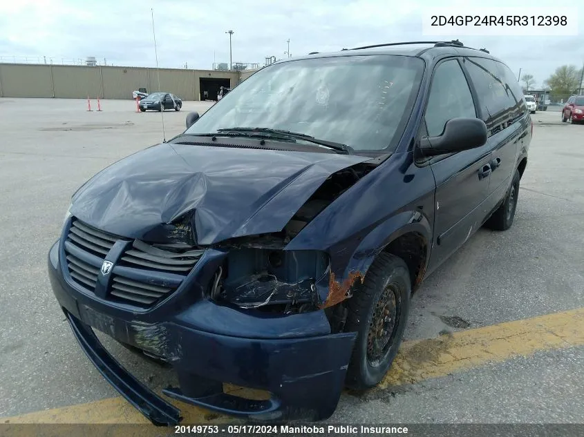 2005 Dodge Grand Caravan Se VIN: 2D4GP24R45R312398 Lot: 20149753