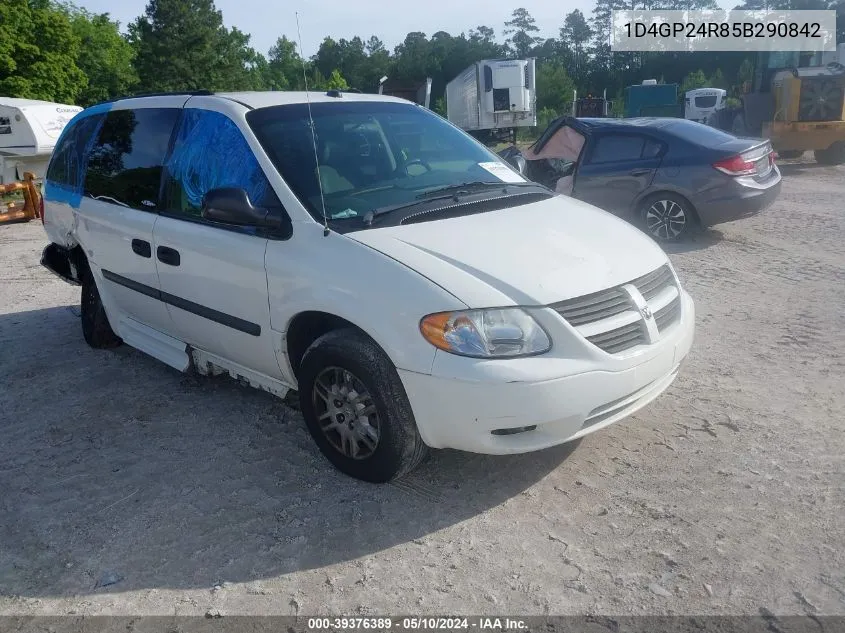 2005 Dodge Grand Caravan Se VIN: 1D4GP24R85B290842 Lot: 39376389