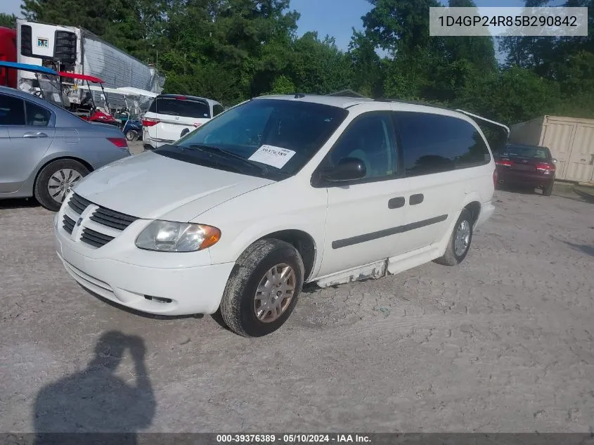 2005 Dodge Grand Caravan Se VIN: 1D4GP24R85B290842 Lot: 39376389