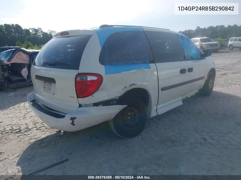 2005 Dodge Grand Caravan Se VIN: 1D4GP24R85B290842 Lot: 39376389