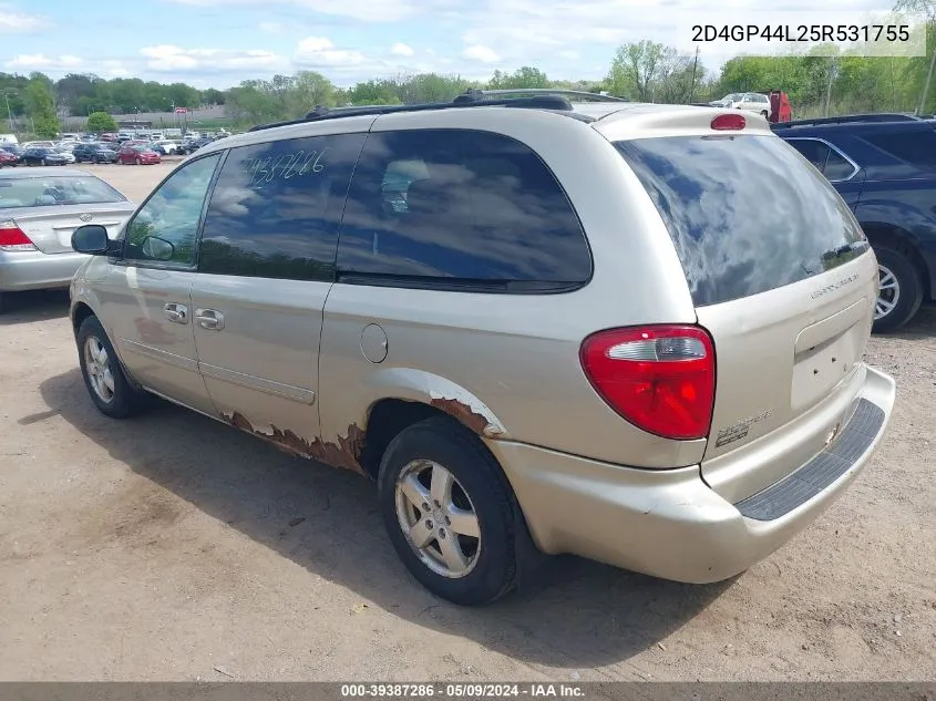 2005 Dodge Grand Caravan Sxt VIN: 2D4GP44L25R531755 Lot: 39387286