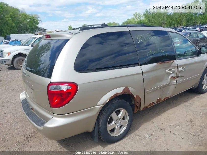 2005 Dodge Grand Caravan Sxt VIN: 2D4GP44L25R531755 Lot: 39387286