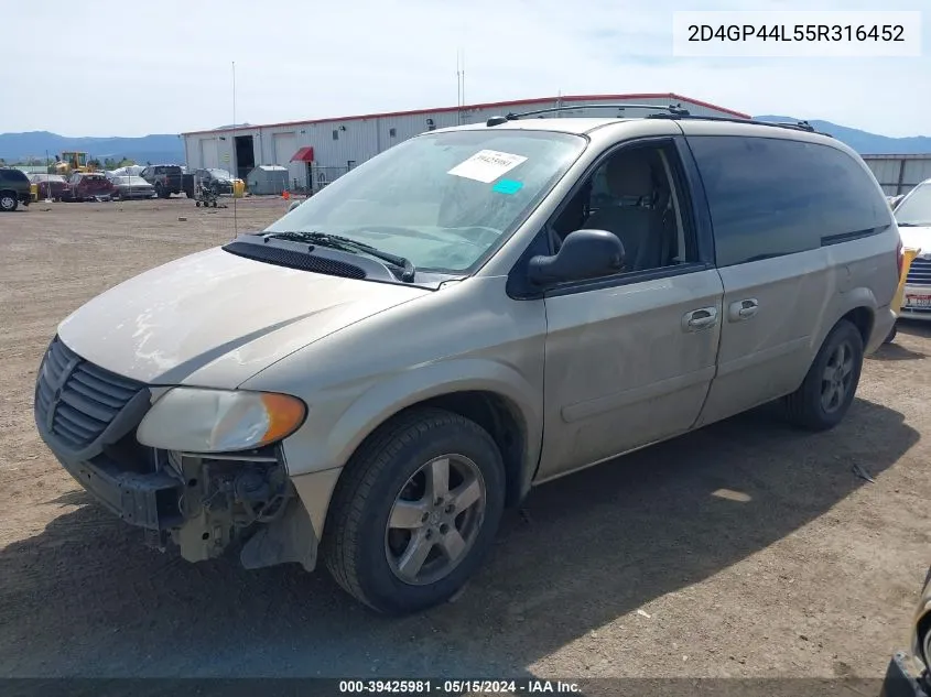 2005 Dodge Grand Caravan Sxt VIN: 2D4GP44L55R316452 Lot: 39425981