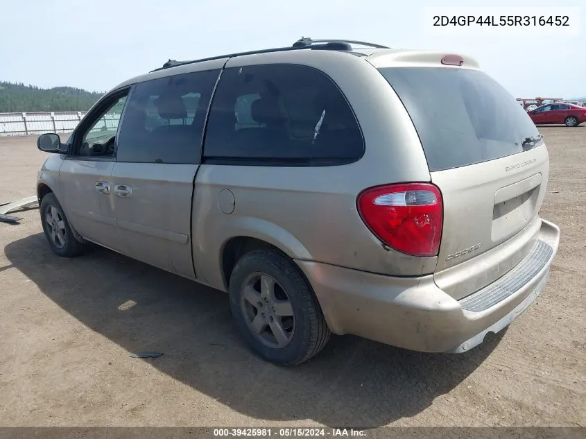 2005 Dodge Grand Caravan Sxt VIN: 2D4GP44L55R316452 Lot: 39425981