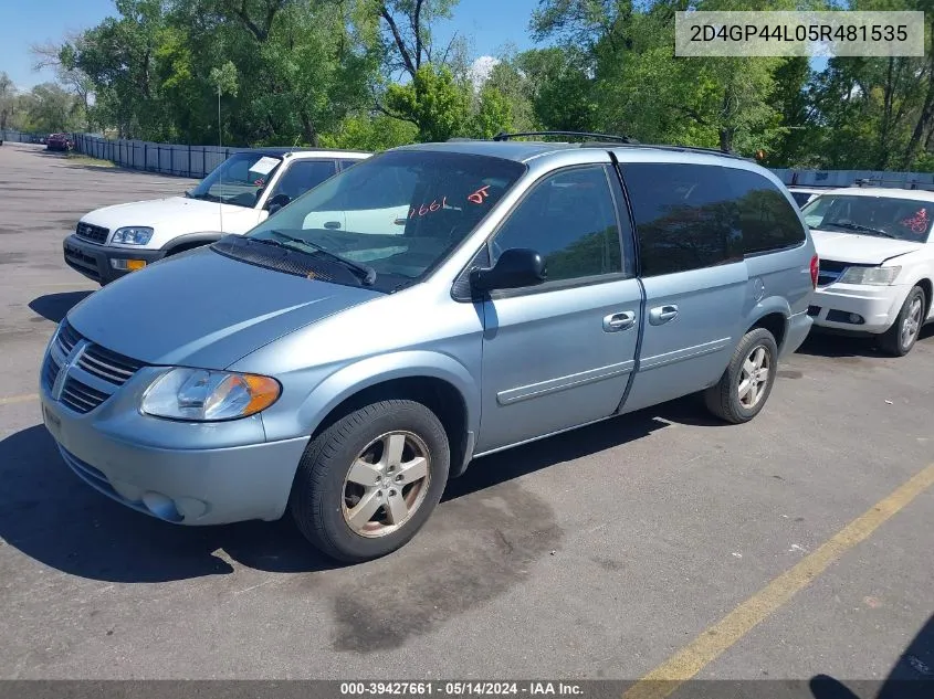 2005 Dodge Grand Caravan Sxt VIN: 2D4GP44L05R481535 Lot: 39427661