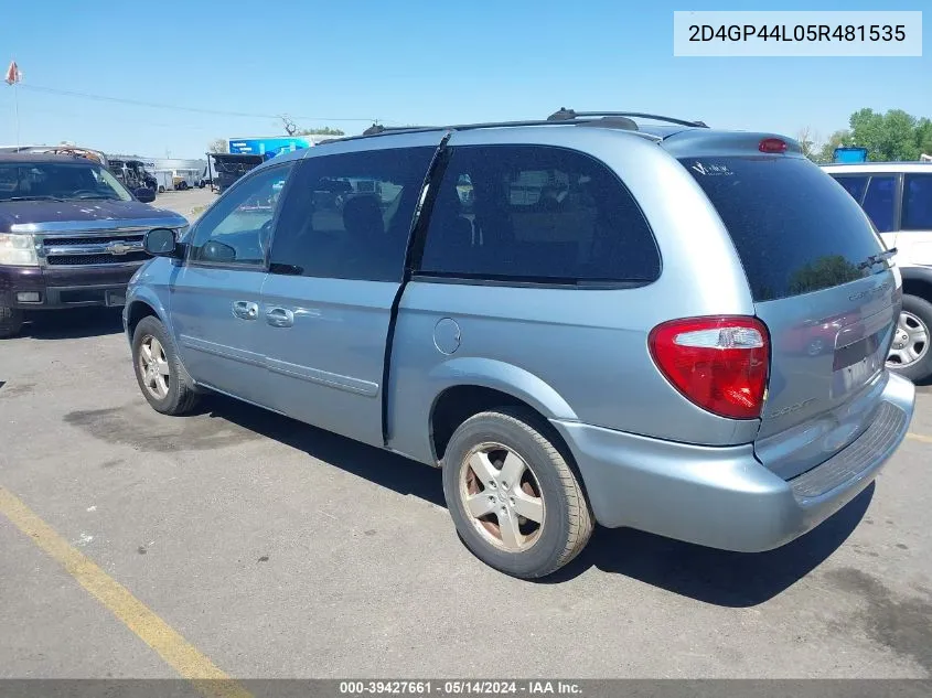 2005 Dodge Grand Caravan Sxt VIN: 2D4GP44L05R481535 Lot: 39427661