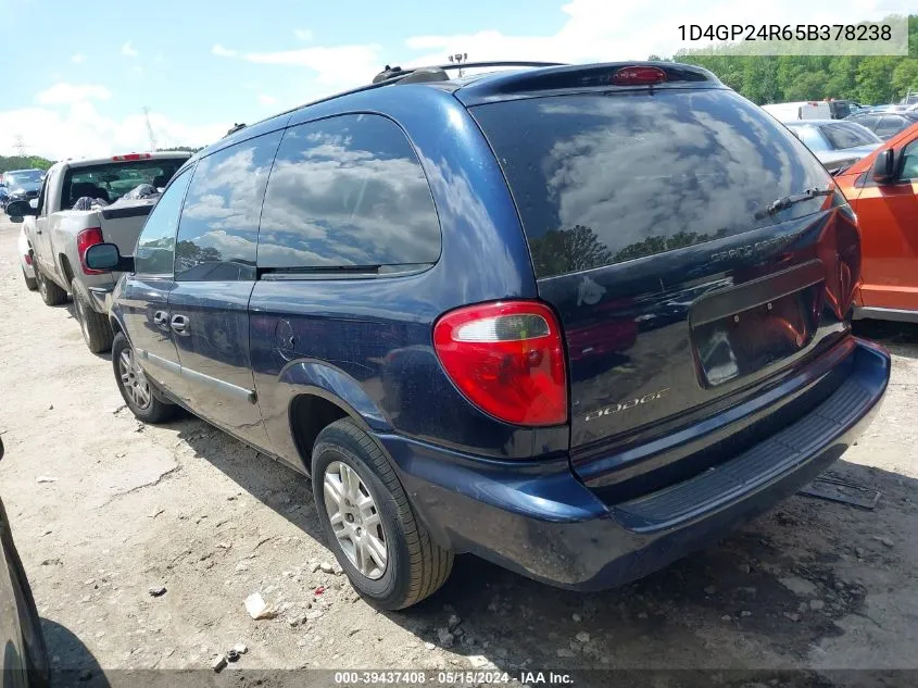 1D4GP24R65B378238 2005 Dodge Grand Caravan Se