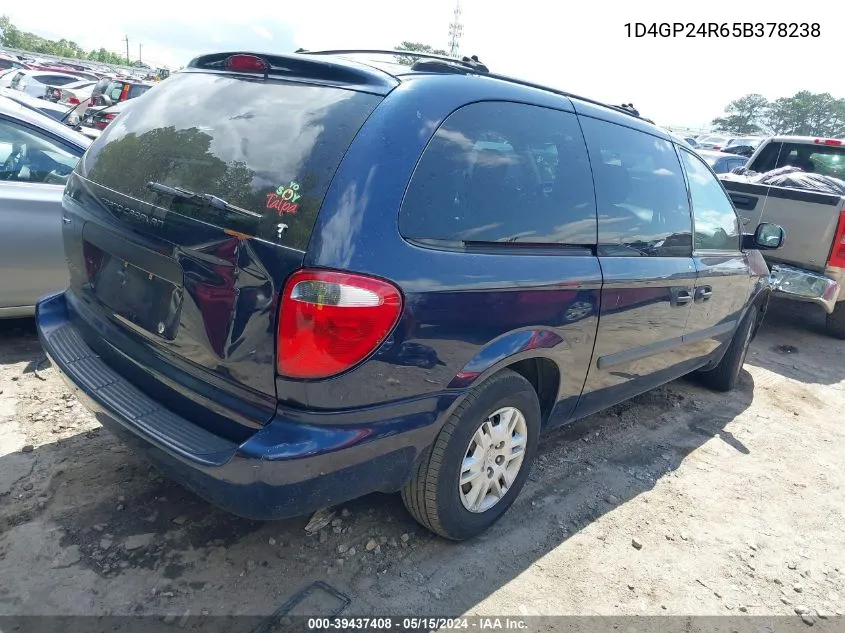 2005 Dodge Grand Caravan Se VIN: 1D4GP24R65B378238 Lot: 39437408