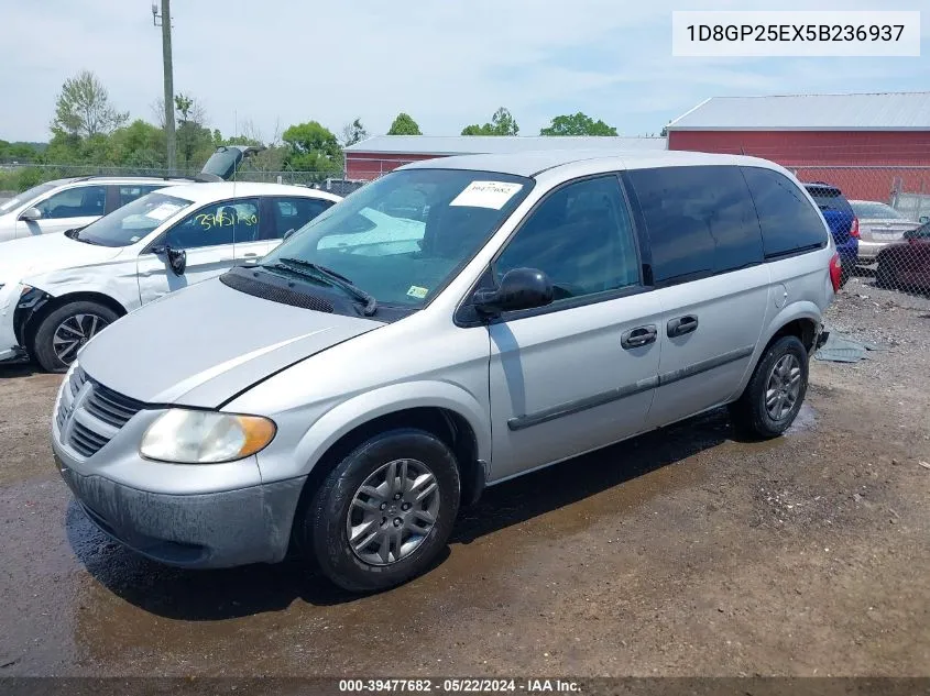 2005 Dodge Caravan Se VIN: 1D8GP25EX5B236937 Lot: 39477682