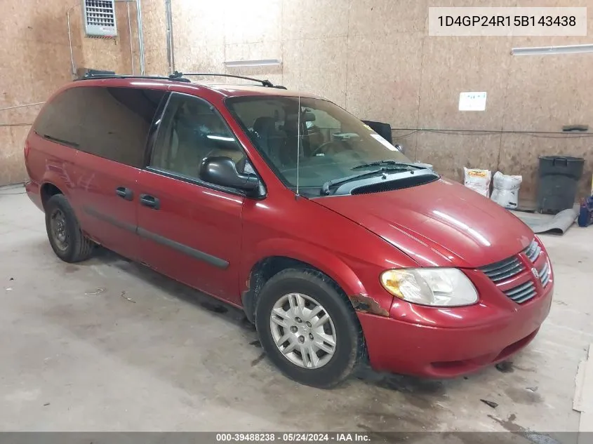 2005 Dodge Grand Caravan Se VIN: 1D4GP24R15B143438 Lot: 39488238