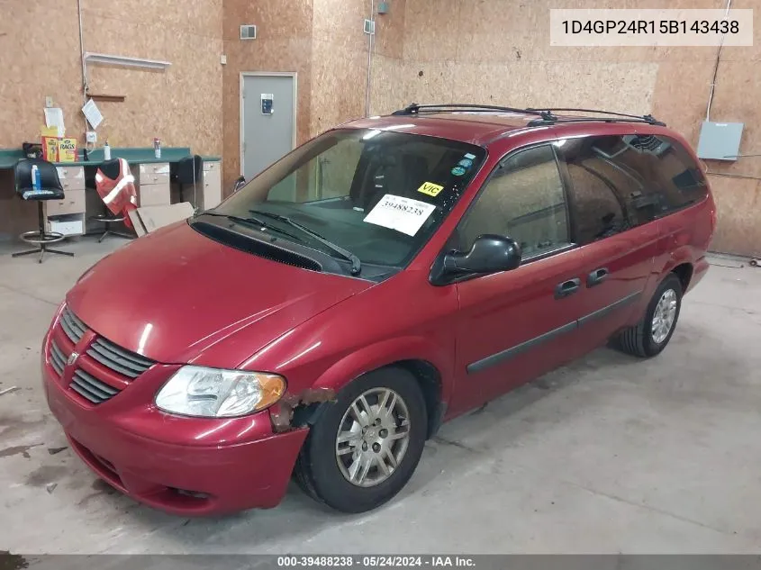 2005 Dodge Grand Caravan Se VIN: 1D4GP24R15B143438 Lot: 39488238