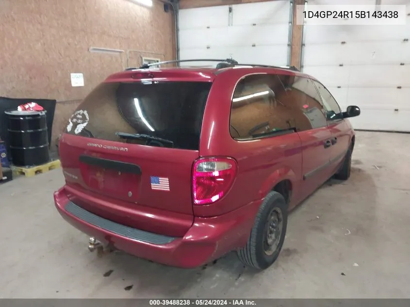 2005 Dodge Grand Caravan Se VIN: 1D4GP24R15B143438 Lot: 39488238