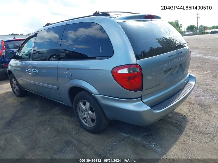 2005 Dodge Grand Caravan Sxt VIN: 2D4GP44L85R400510 Lot: 39495632