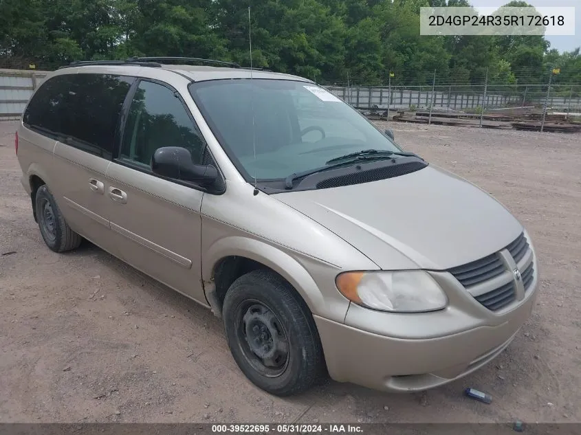 2005 Dodge Grand Caravan Se VIN: 2D4GP24R35R172618 Lot: 39522695