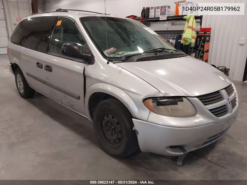 2005 Dodge Grand Caravan Se VIN: 1D4GP24R05B179962 Lot: 39523147