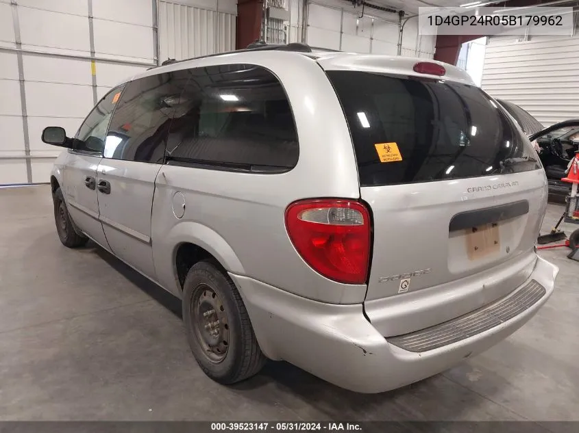 2005 Dodge Grand Caravan Se VIN: 1D4GP24R05B179962 Lot: 39523147