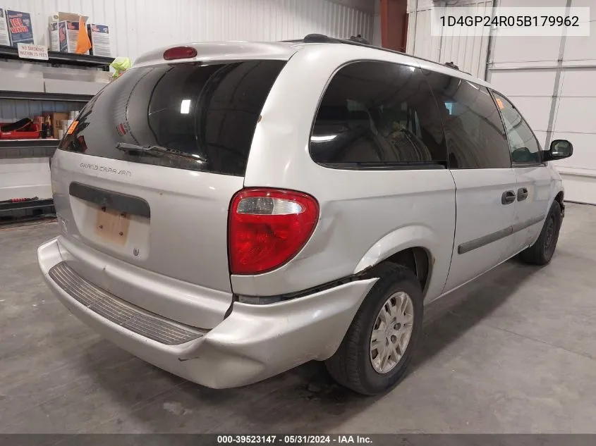 1D4GP24R05B179962 2005 Dodge Grand Caravan Se